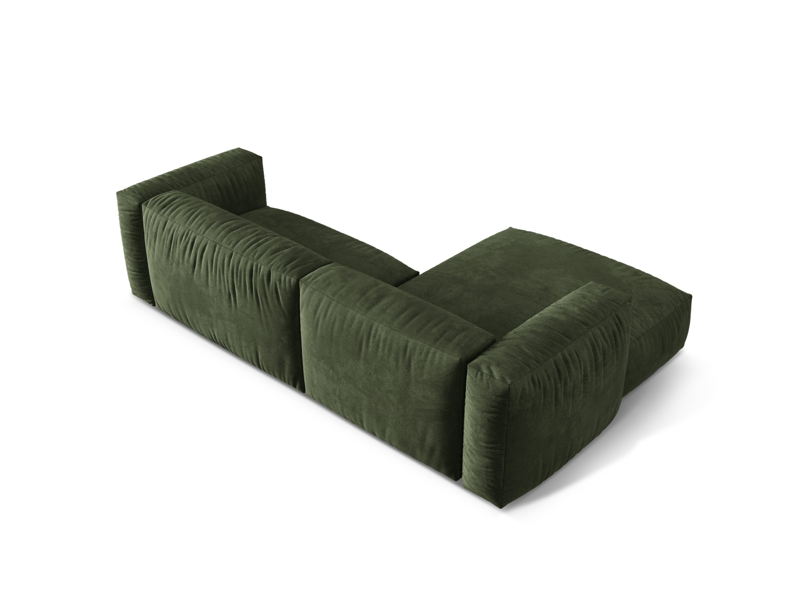 Velvet Modular Left Corner Sofa XL, "Martina", 2 Seats, 280x176x75