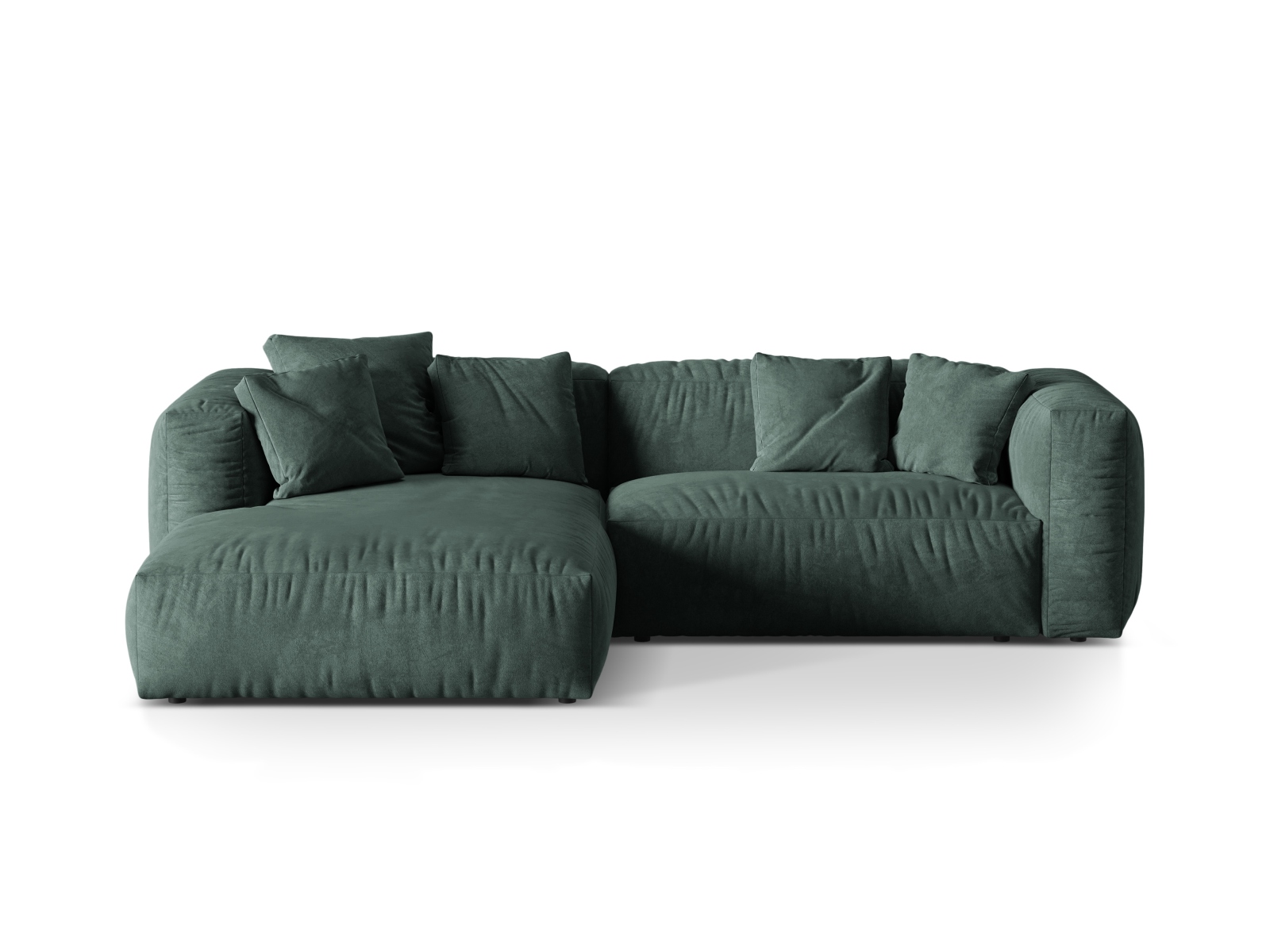 Velvet Modular Left Corner Sofa XL, "Martina", 2 Seats, 280x176x75