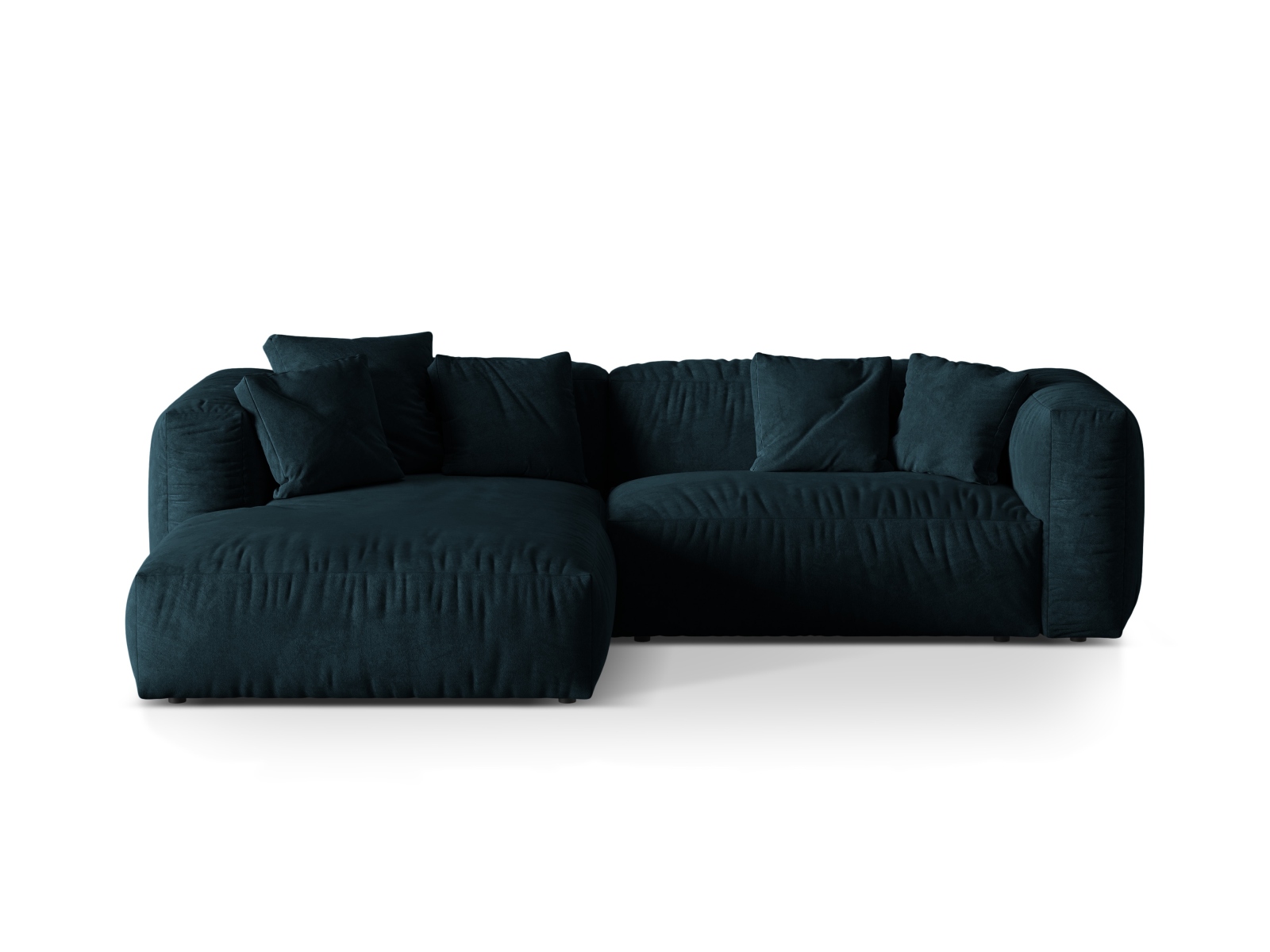 Velvet Modular Left Corner Sofa XL, "Martina", 2 Seats, 280x176x75