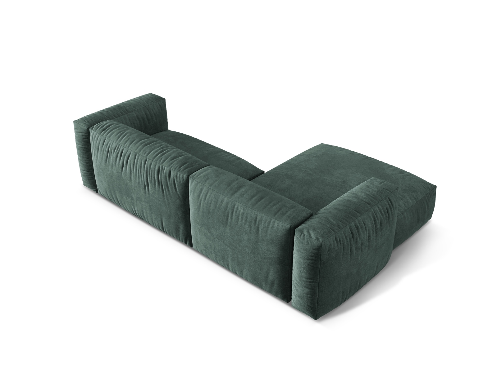 Velvet Modular Left Corner Sofa XL, "Martina", 2 Seats, 280x176x75