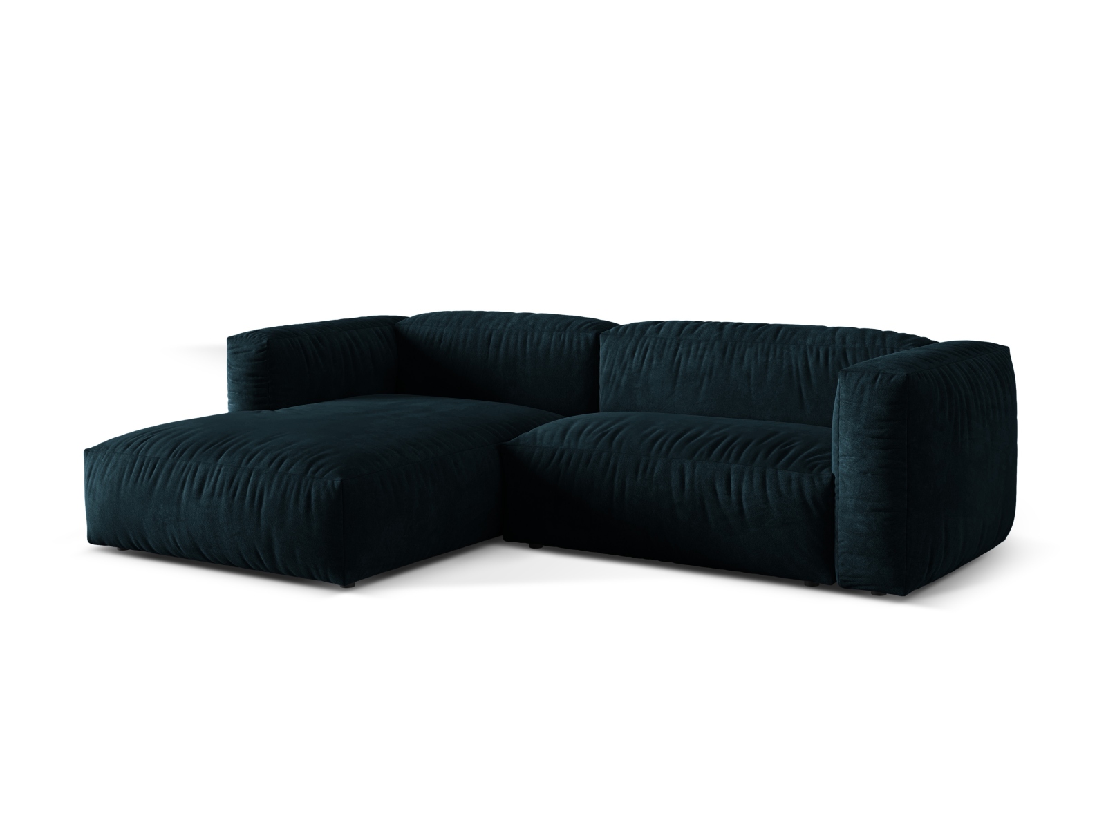 Velvet Modular Left Corner Sofa XL, "Martina", 2 Seats, 280x176x75