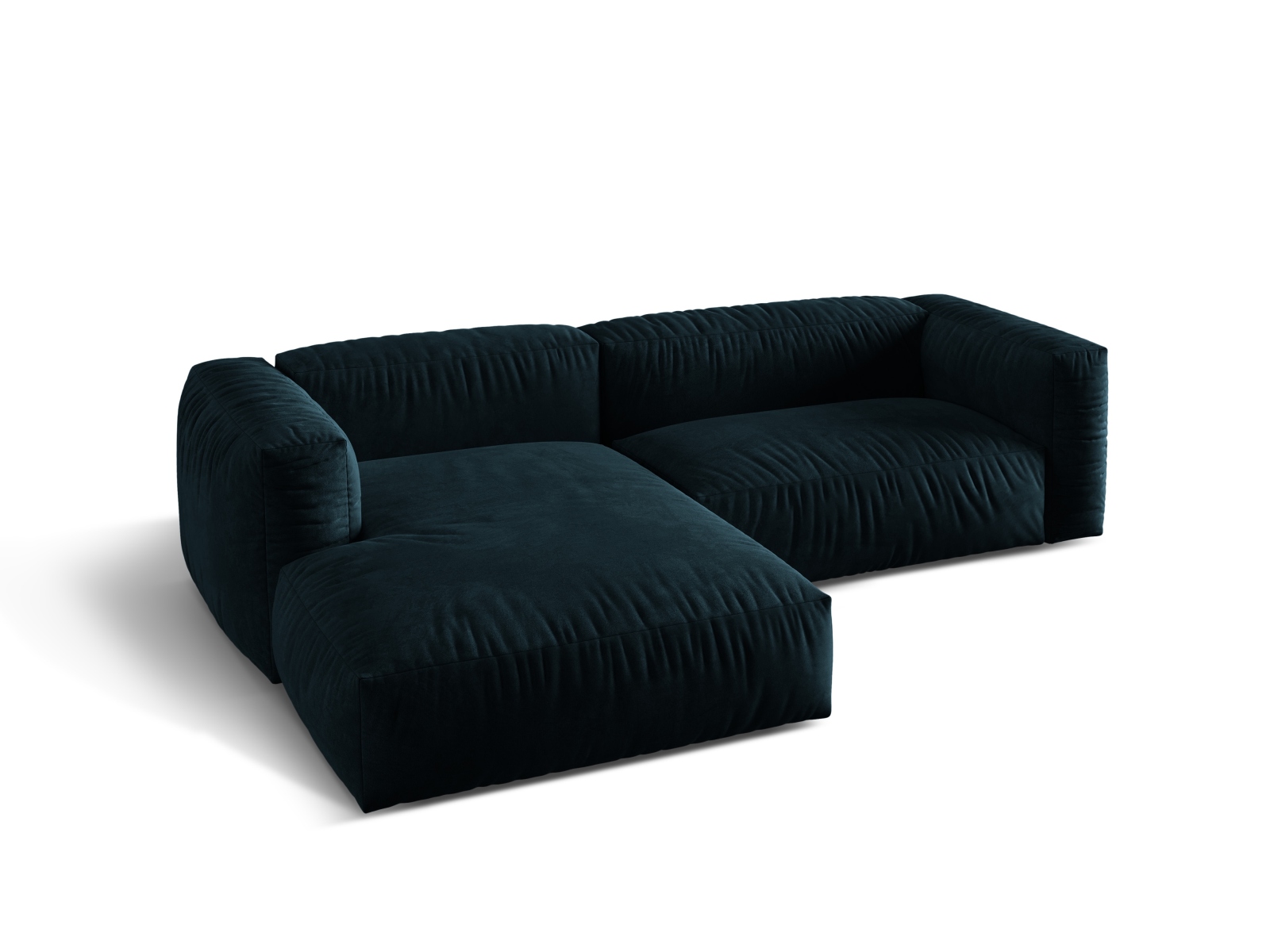Velvet Modular Left Corner Sofa XL, "Martina", 2 Seats, 280x176x75