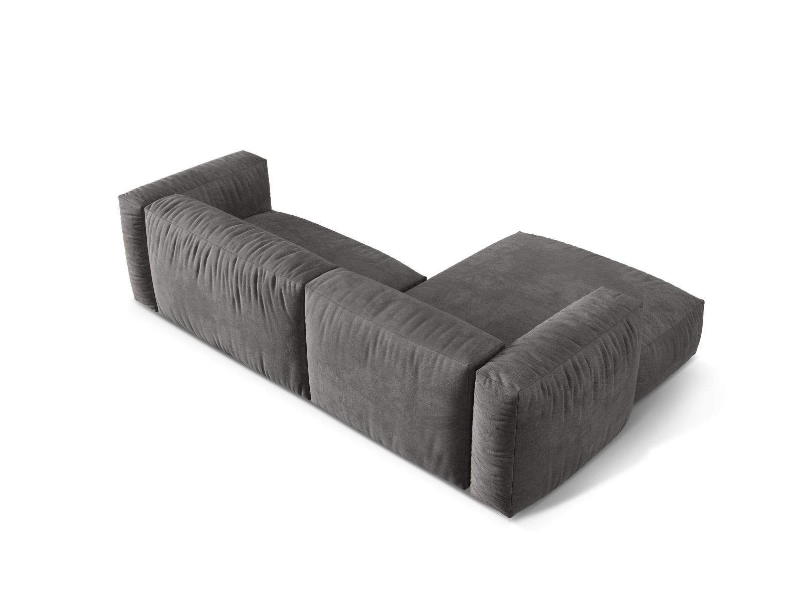 Velvet Modular Left Corner Sofa XL, "Martina", 2 Seats, 280x176x75