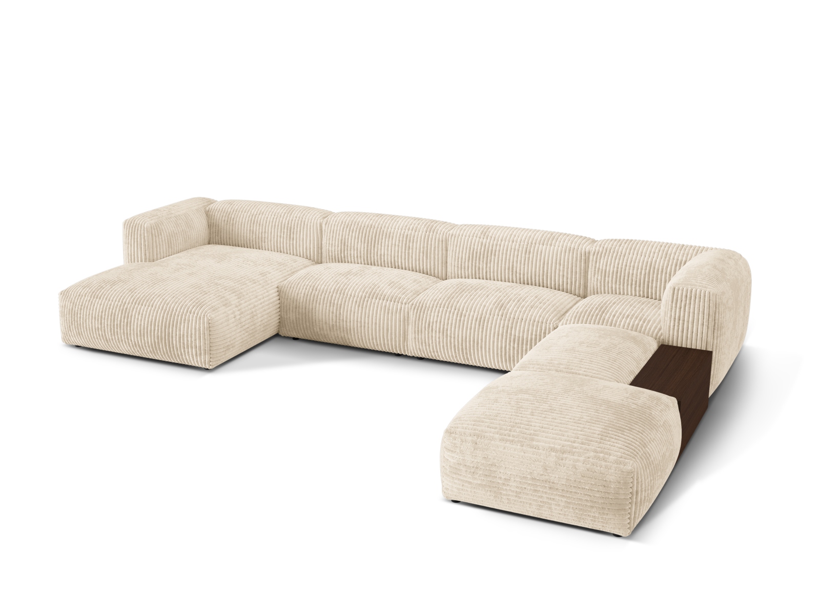 Modular Panoramic Right Corner Sofa, "Martina", 5 Seats, 406x280x75