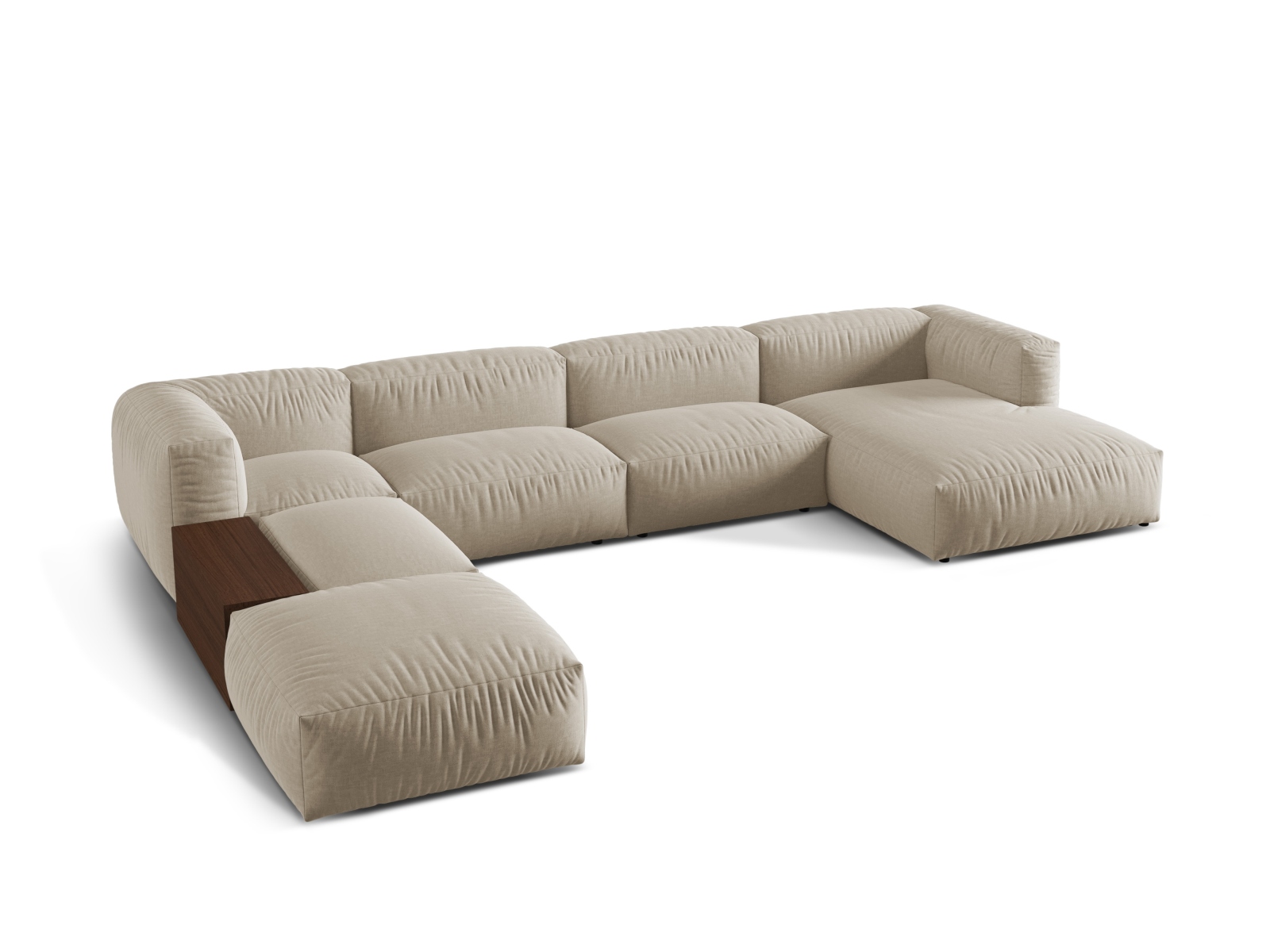 Modular Panoramic Left Corner Sofa, "Martina", 5 Seats, 406x280x75