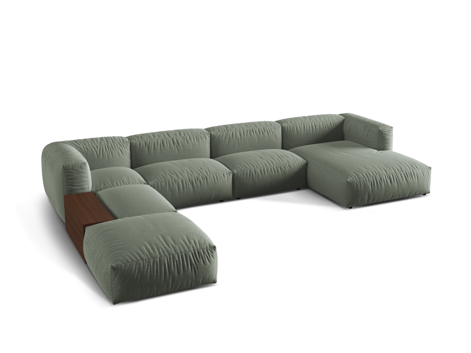 Modular Panoramic Left Corner Sofa, "Martina", 5 Seats, 406x280x75