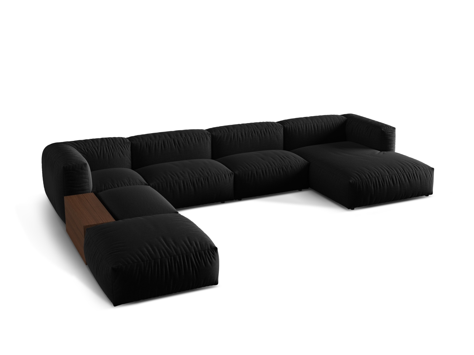 Modular Panoramic Left Corner Sofa, "Martina", 5 Seats, 406x280x75