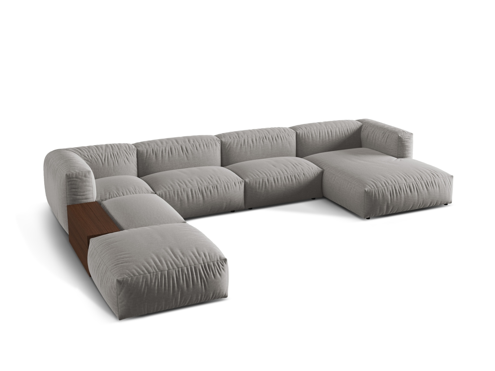 Modular Panoramic Left Corner Sofa, "Martina", 5 Seats, 406x280x75