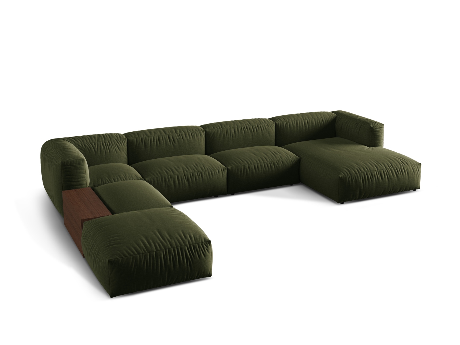 Modular Panoramic Left Corner Sofa, "Martina", 5 Seats, 406x280x75