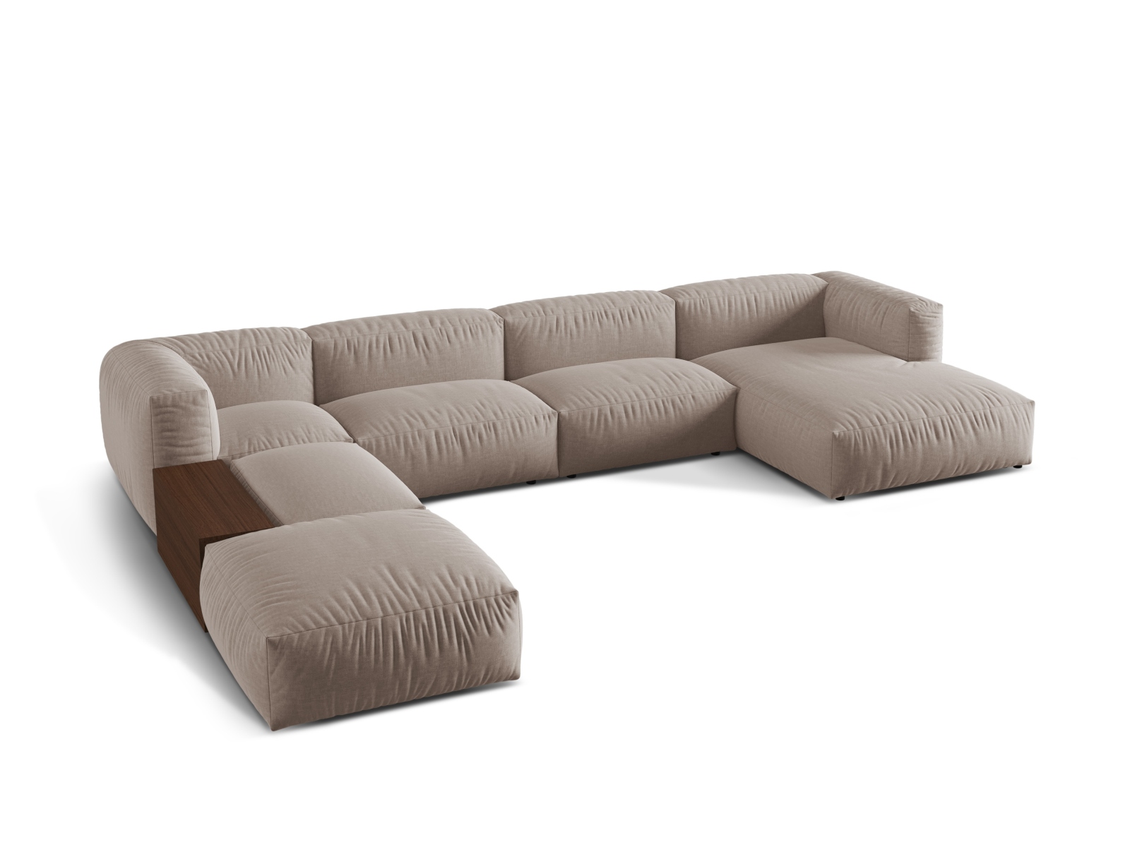 Modular Panoramic Left Corner Sofa, "Martina", 5 Seats, 406x280x75