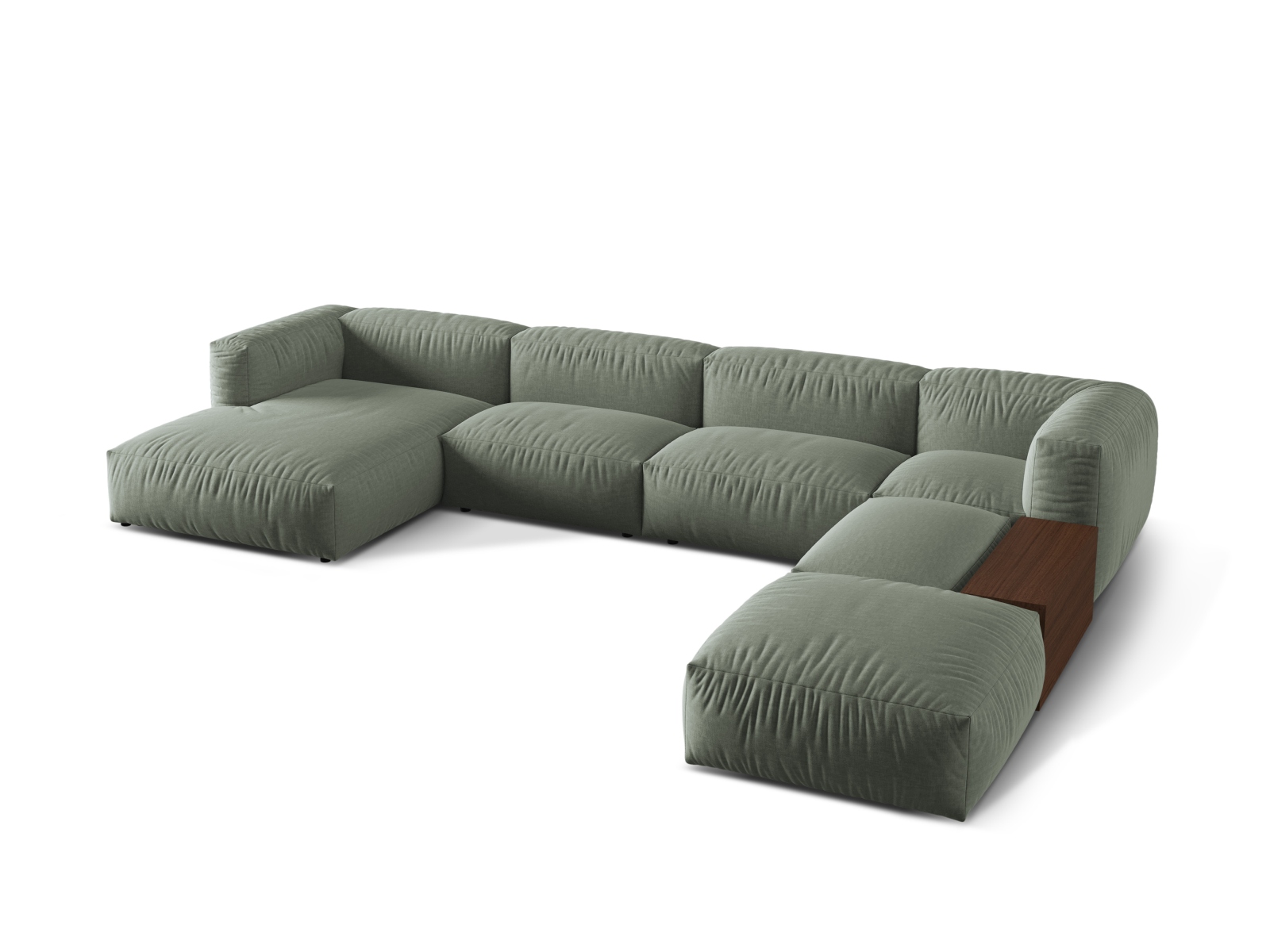 Modular Panoramic Right Corner Sofa, "Martina", 5 Seats, 406x280x75