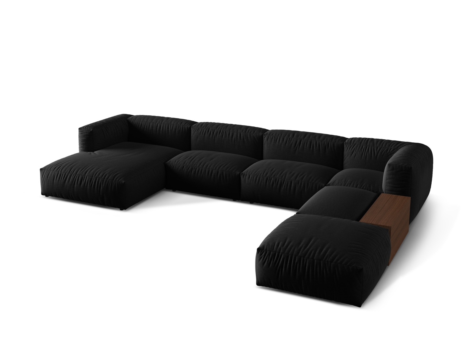 Modular Panoramic Right Corner Sofa, "Martina", 5 Seats, 406x280x75
