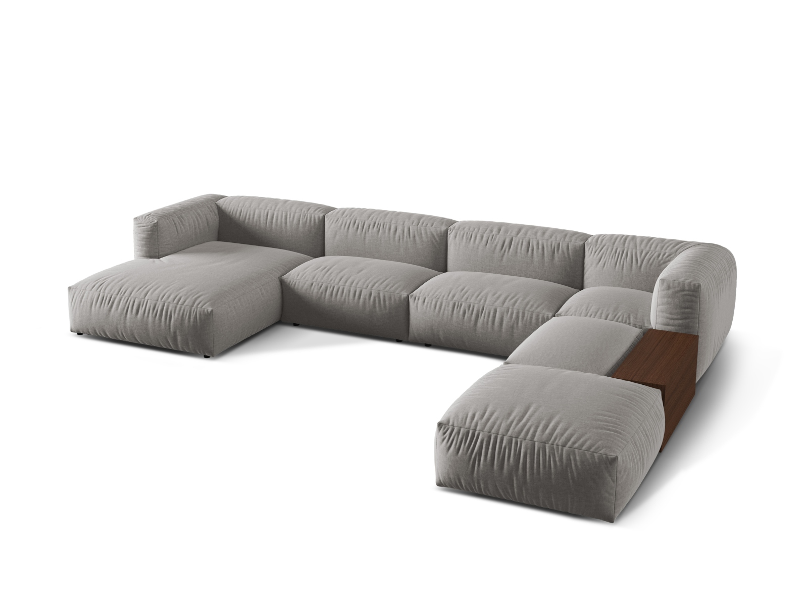 Modular Panoramic Right Corner Sofa, "Martina", 5 Seats, 406x280x75