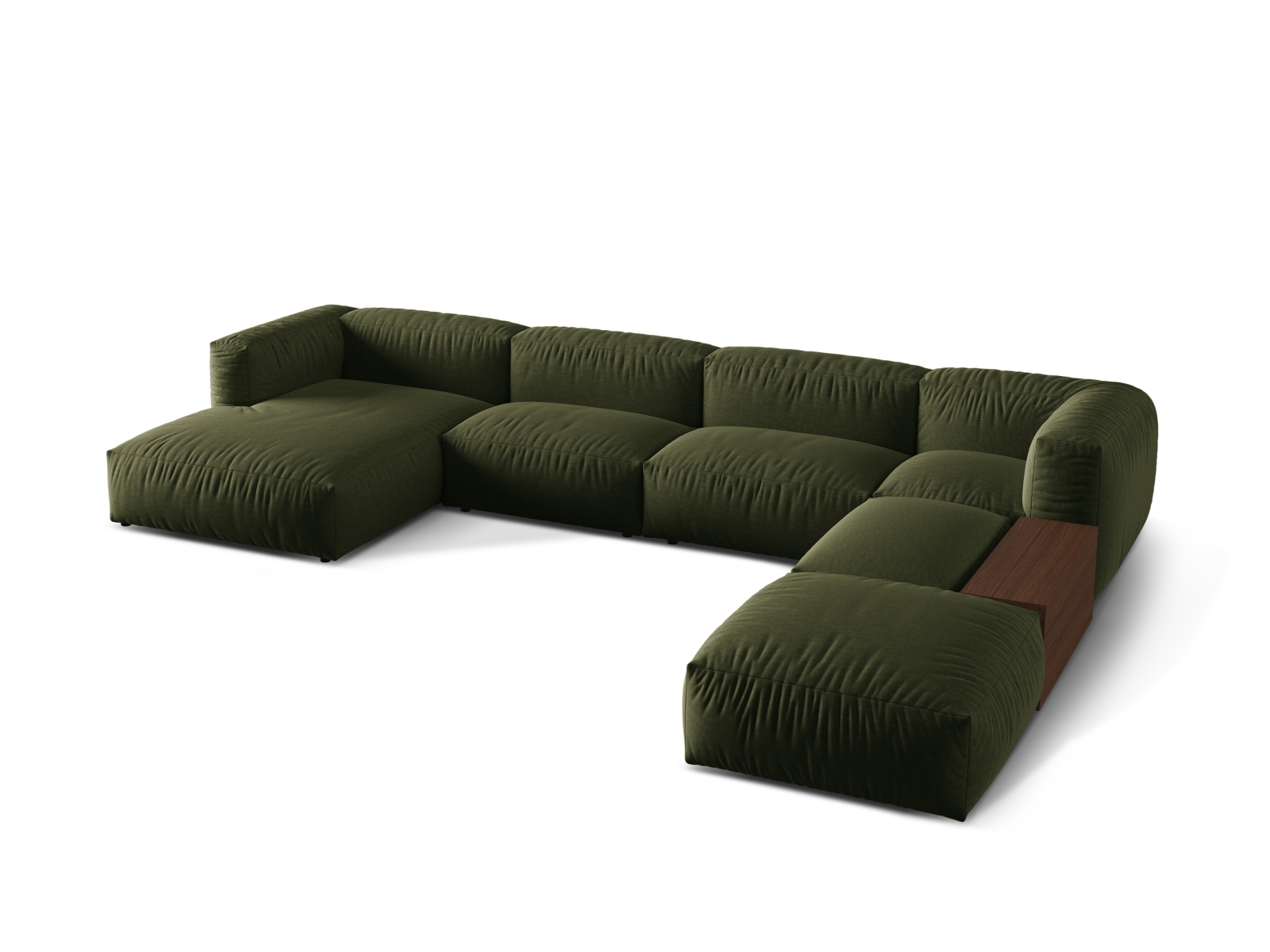 Modular Panoramic Right Corner Sofa, "Martina", 5 Seats, 406x280x75
