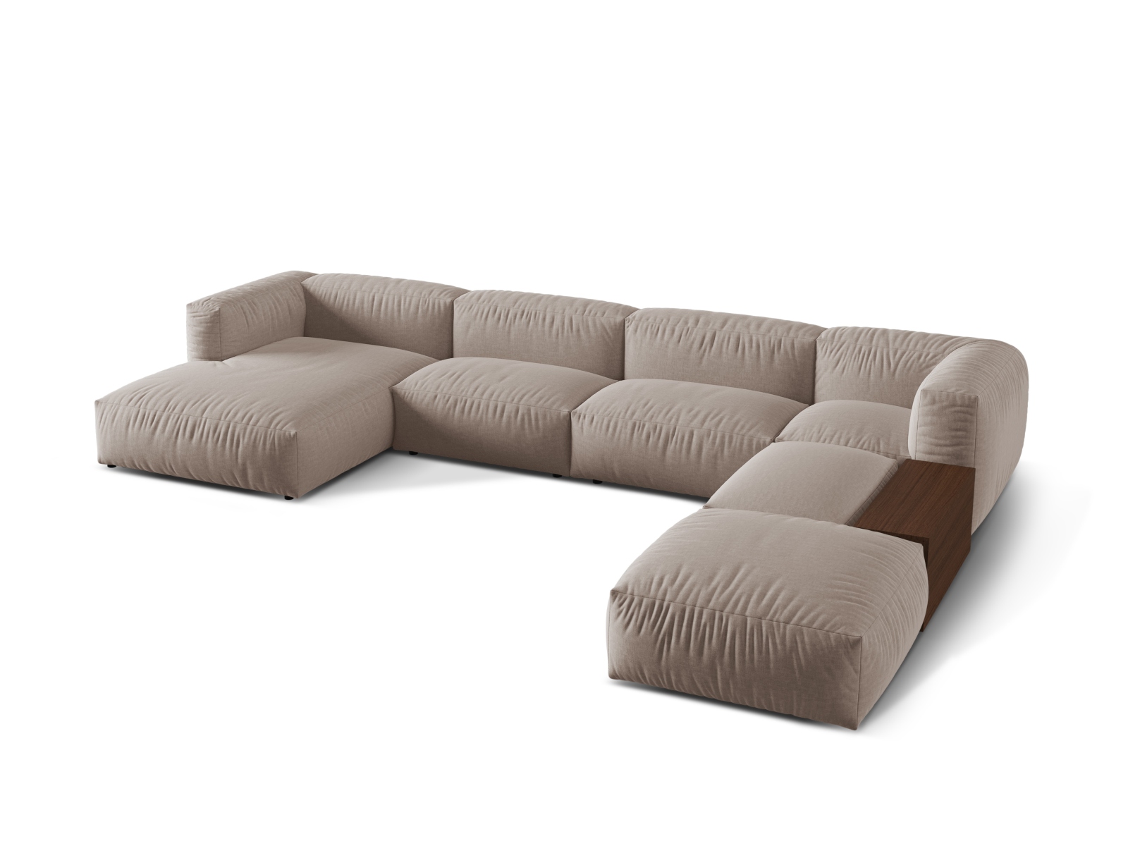 Modular Panoramic Right Corner Sofa, "Martina", 5 Seats, 406x280x75