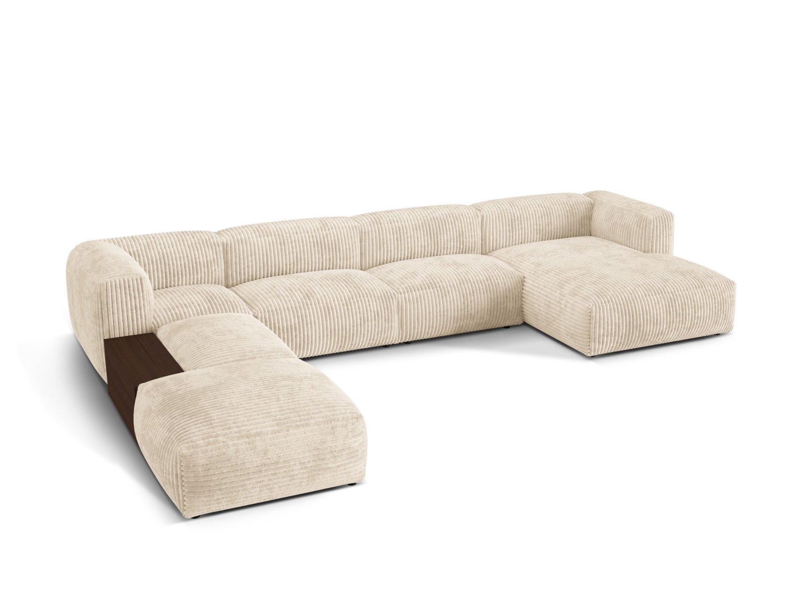 Modular Panoramic Left Corner Sofa, "Martina", 5 Seats, 406x280x75