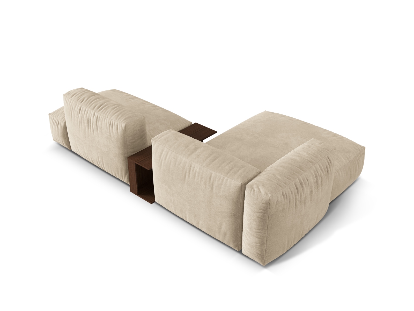 Velvet Modular Left Corner Sofa, "Martina", 2 Seats, 285x176x75