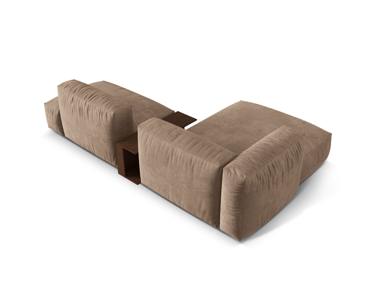 Velvet Modular Left Corner Sofa, "Martina", 2 Seats, 285x176x75