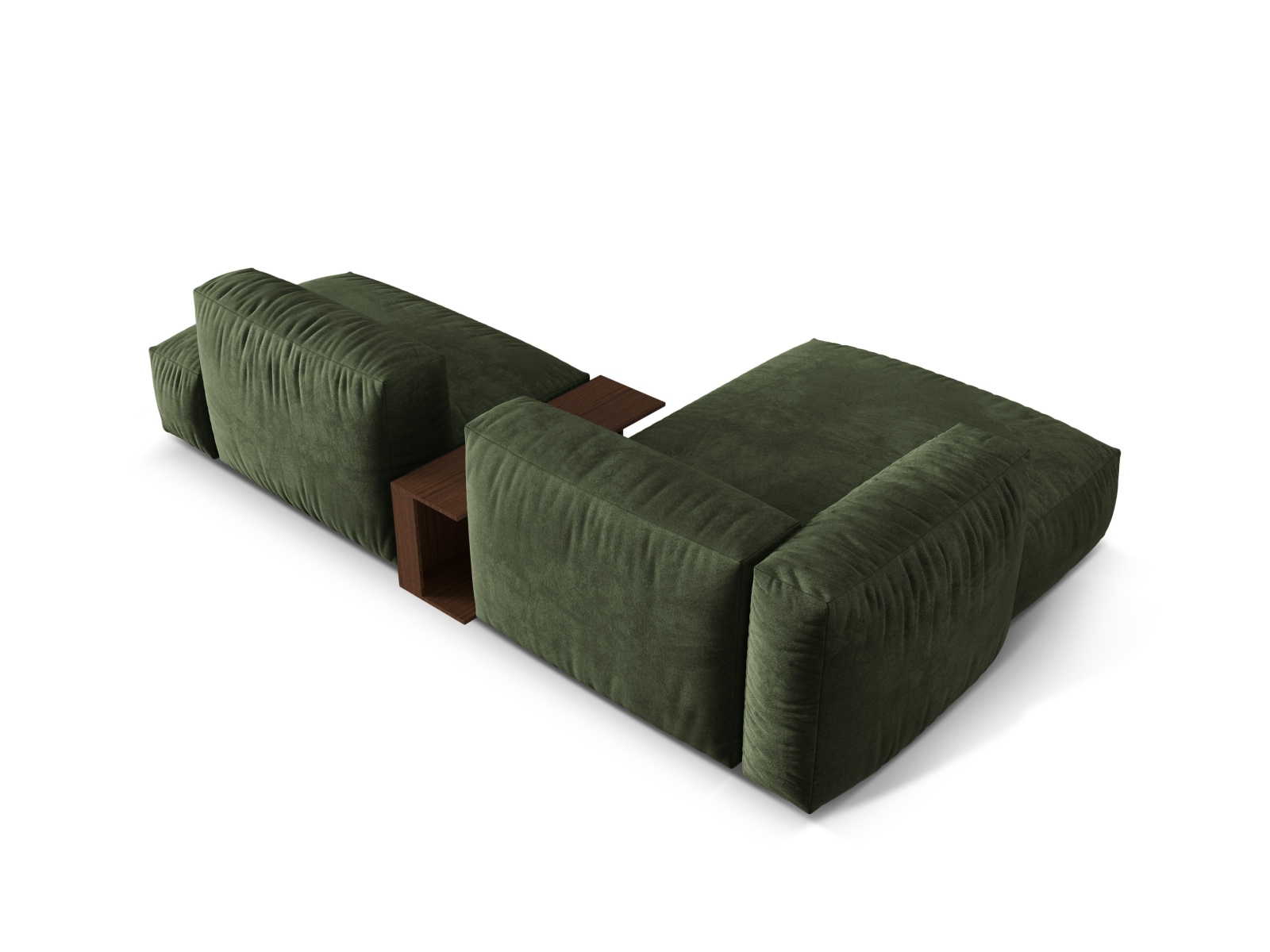 Velvet Modular Left Corner Sofa, "Martina", 2 Seats, 285x176x75