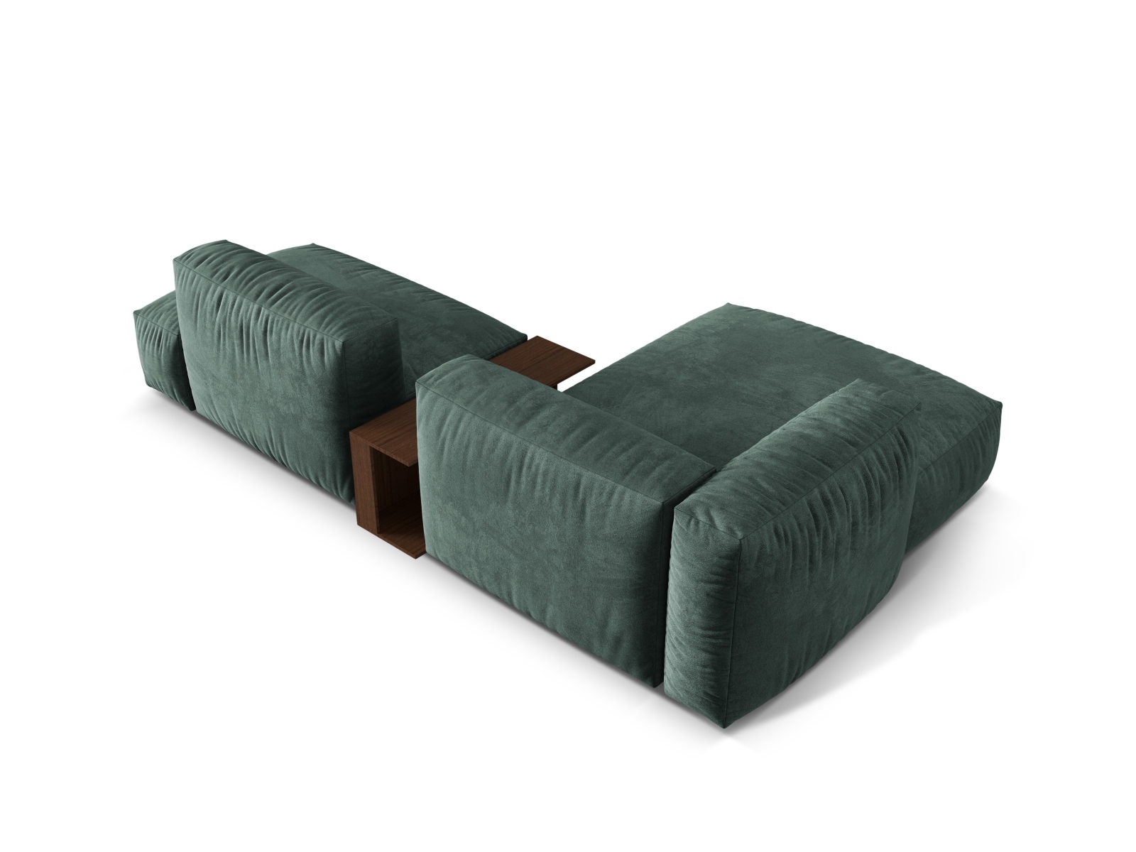 Velvet Modular Left Corner Sofa, "Martina", 2 Seats, 285x176x75