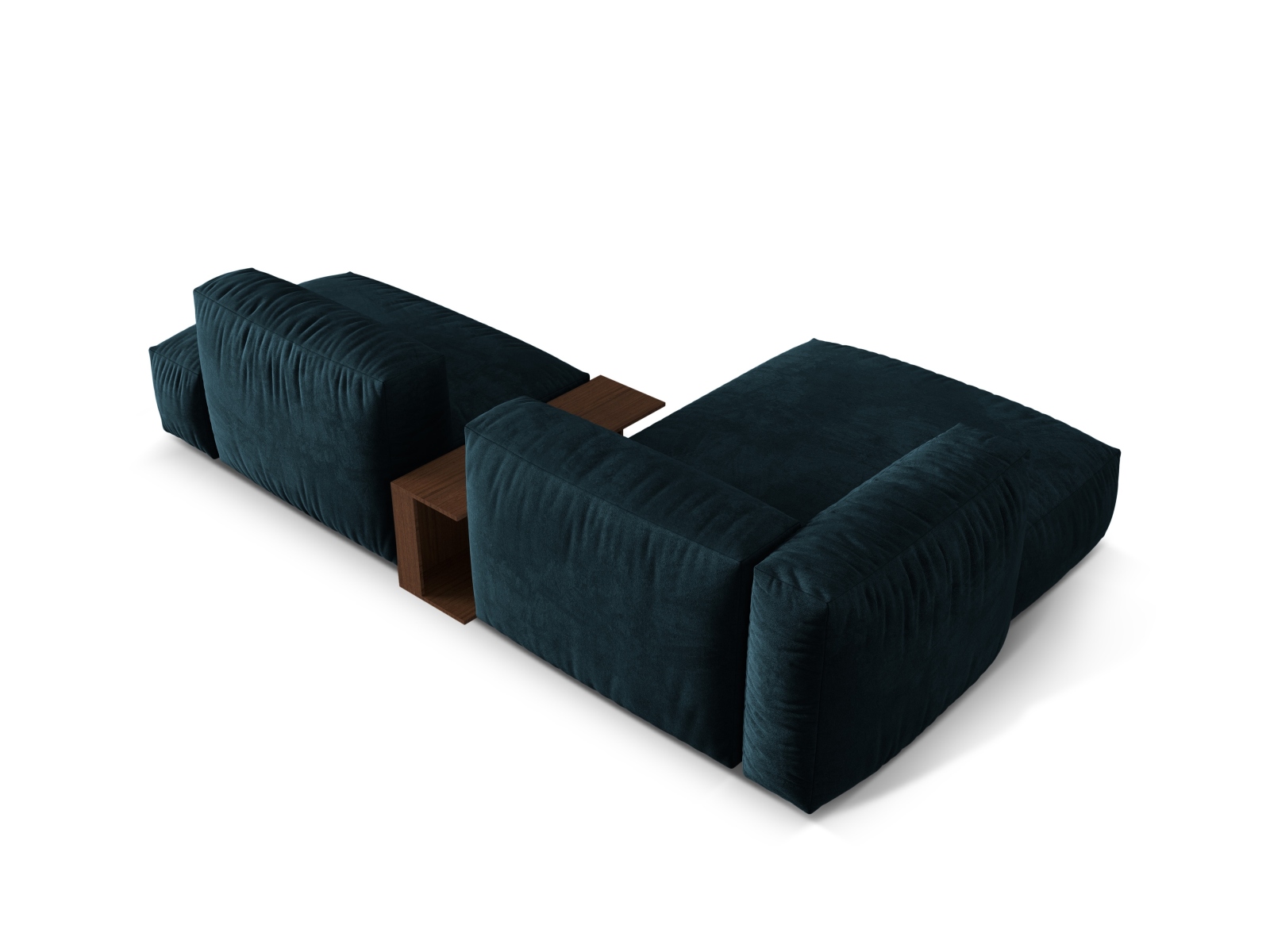 Velvet Modular Left Corner Sofa, "Martina", 2 Seats, 285x176x75