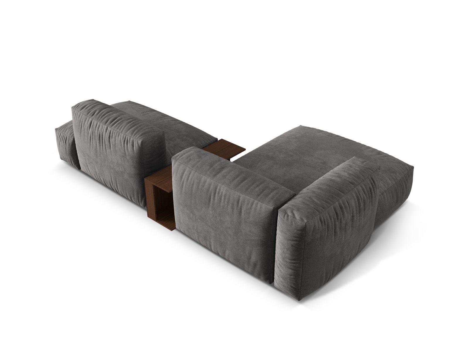 Velvet Modular Left Corner Sofa, "Martina", 2 Seats, 285x176x75