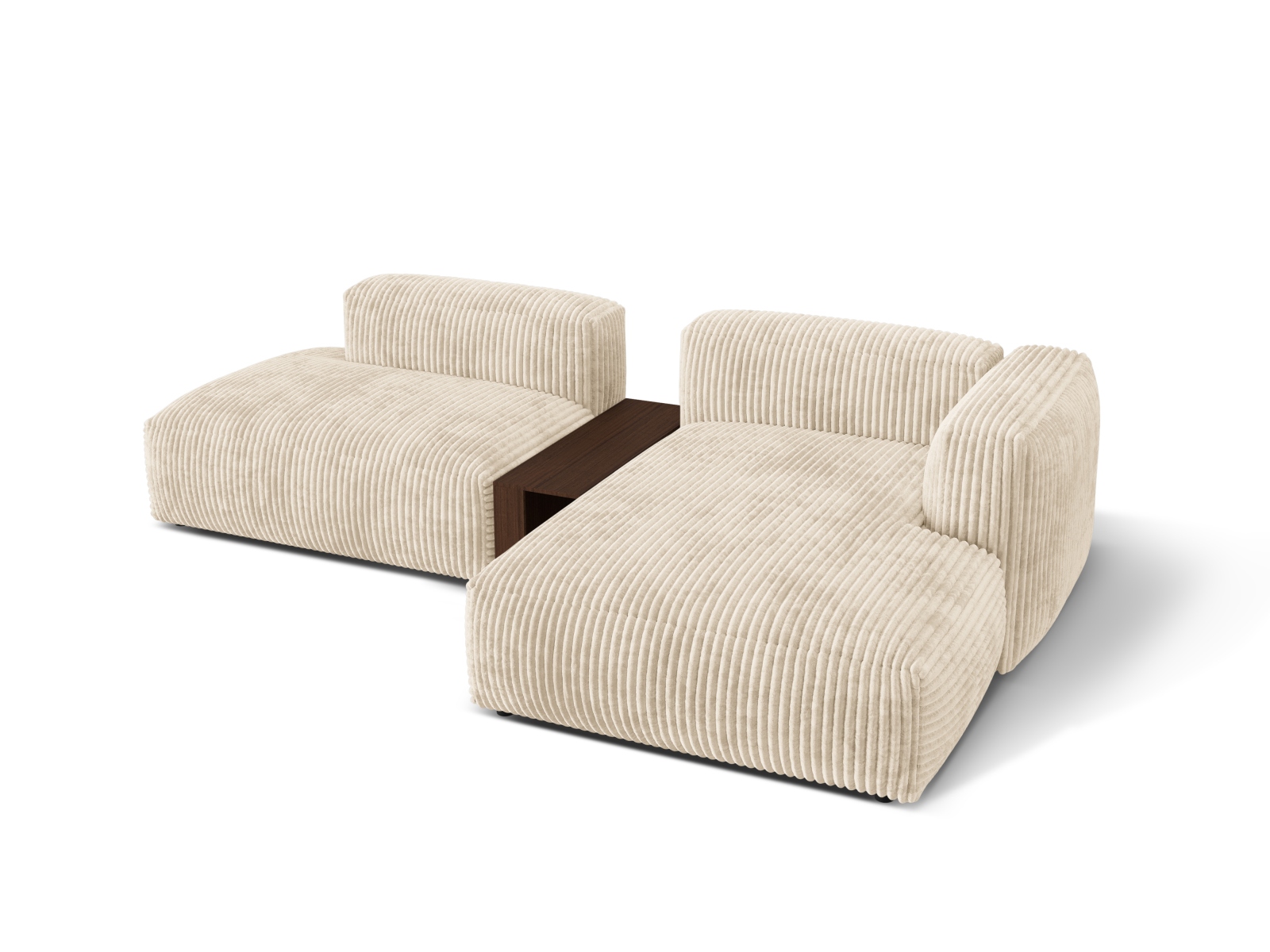 Modular Right Corner Sofa, "Martina", 2 Seats, 285x176x75