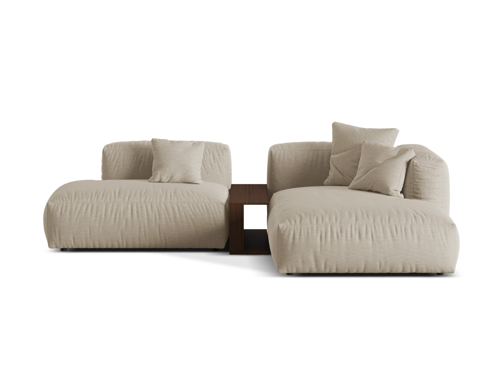 Modular Right Corner Sofa, "Martina", 2 Seats, 285x176x75