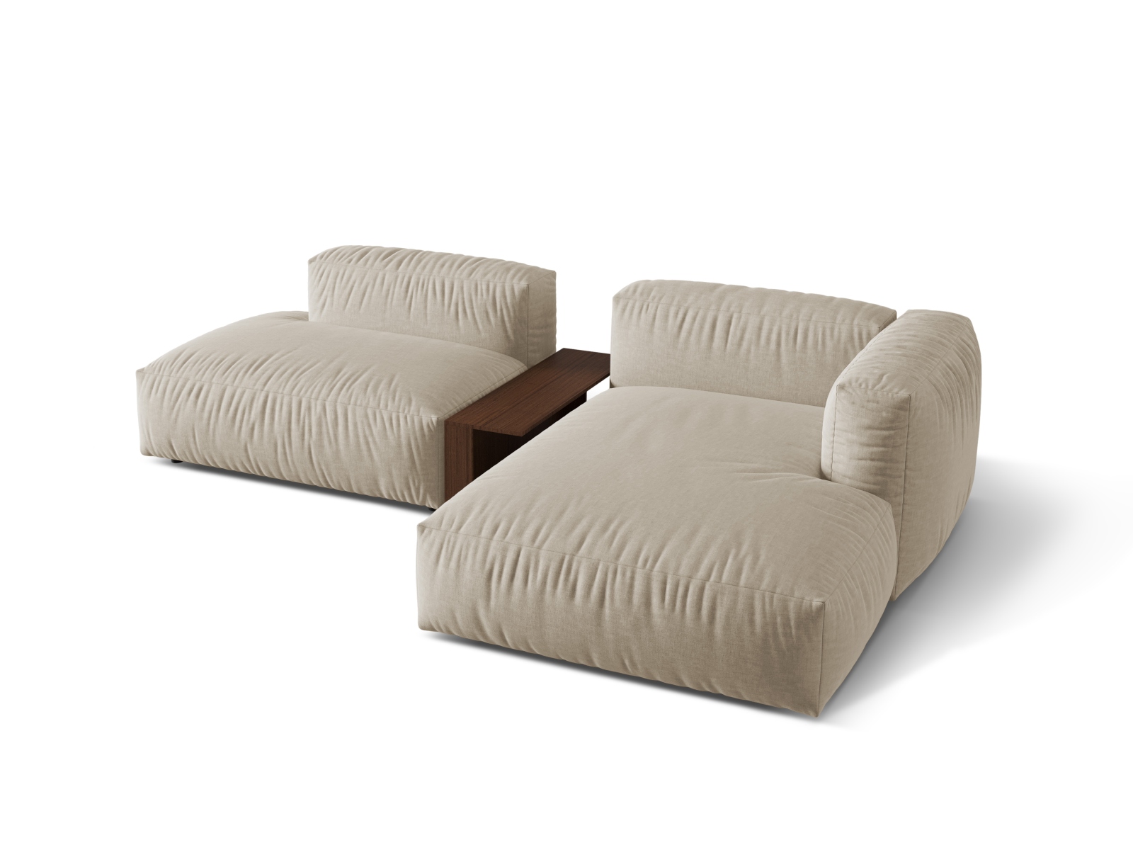 Modular Right Corner Sofa, "Martina", 2 Seats, 285x176x75