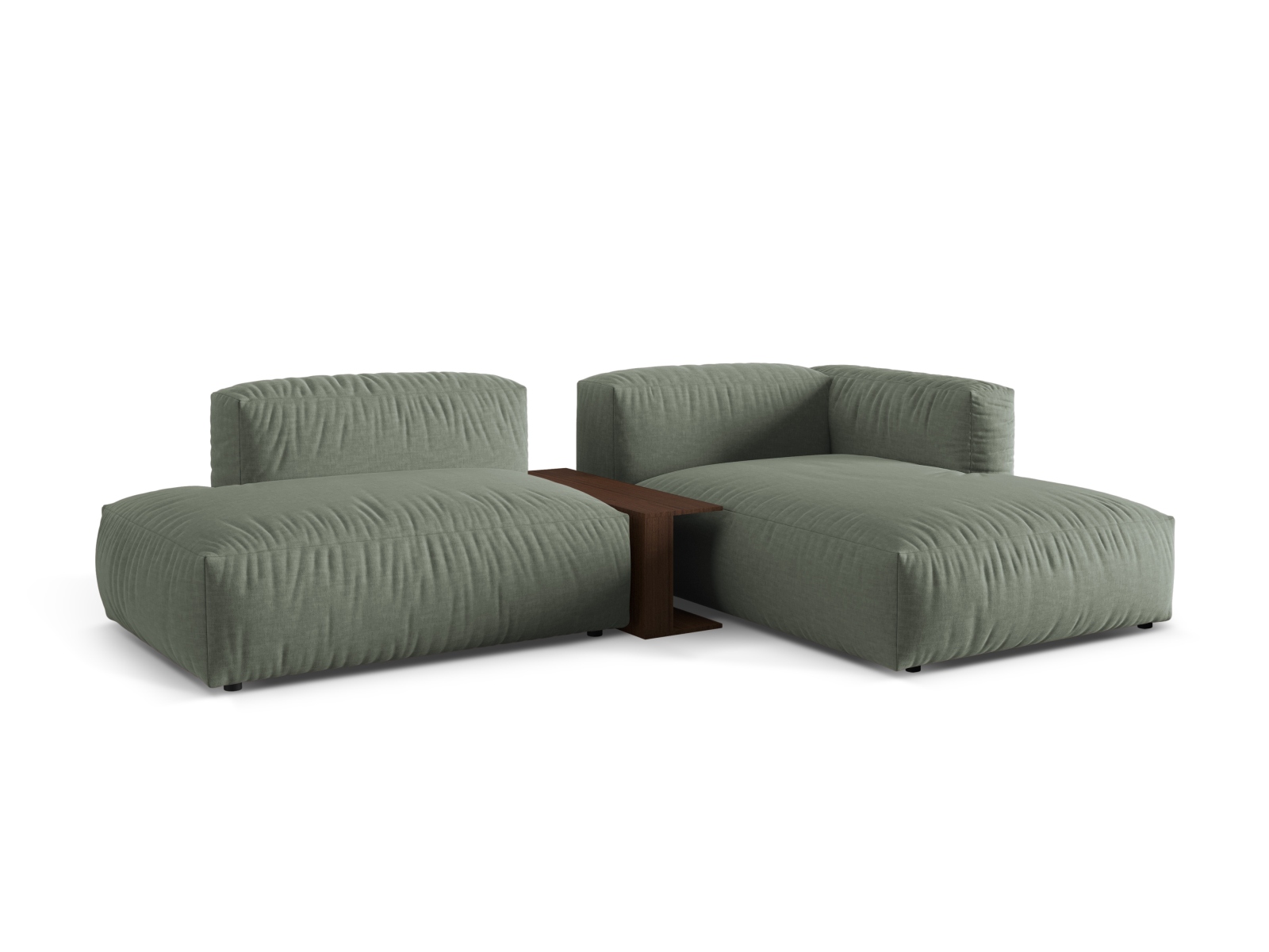 Modular Right Corner Sofa, "Martina", 2 Seats, 285x176x75