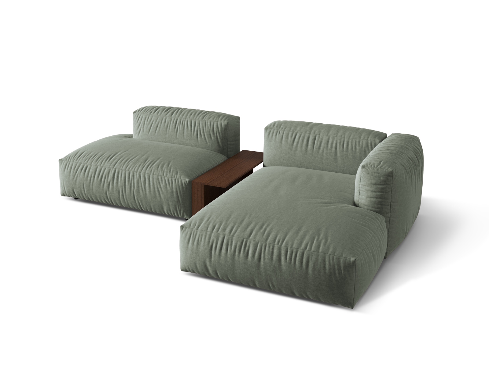 Modular Right Corner Sofa, "Martina", 2 Seats, 285x176x75