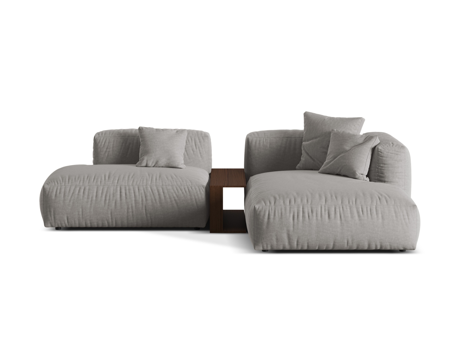 Modular Right Corner Sofa, "Martina", 2 Seats, 285x176x75