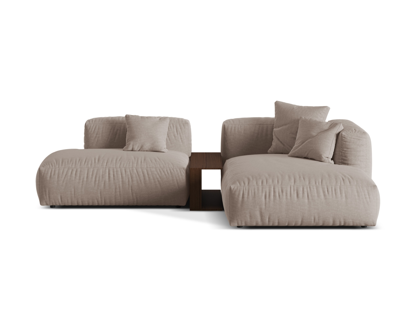 Modular Right Corner Sofa, "Martina", 2 Seats, 285x176x75