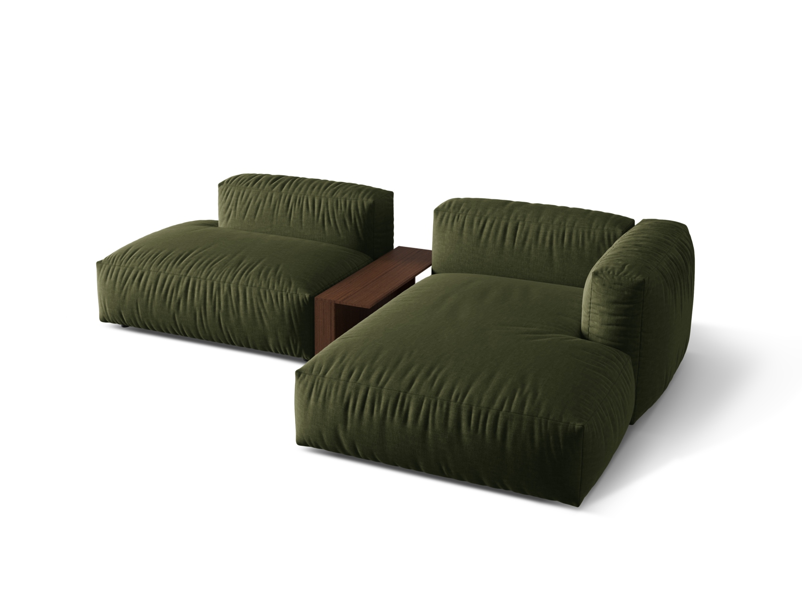Modular Right Corner Sofa, "Martina", 2 Seats, 285x176x75