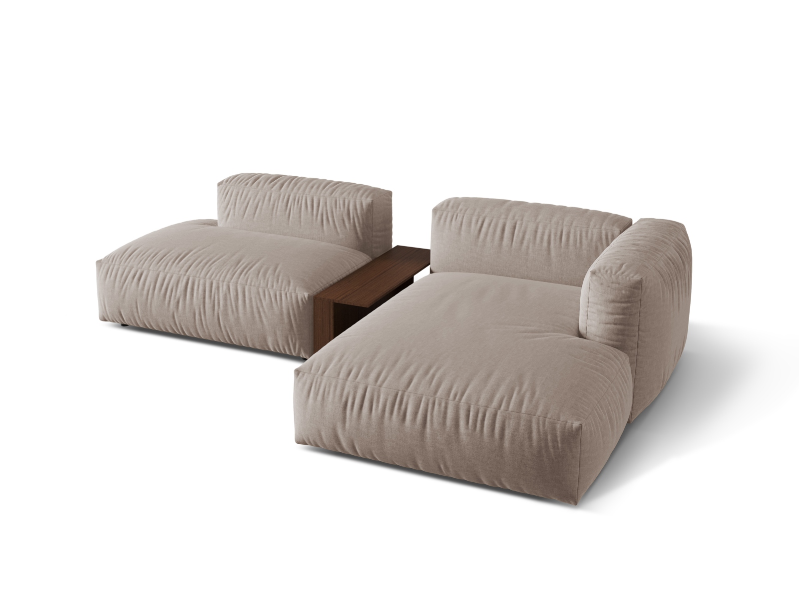 Modular Right Corner Sofa, "Martina", 2 Seats, 285x176x75