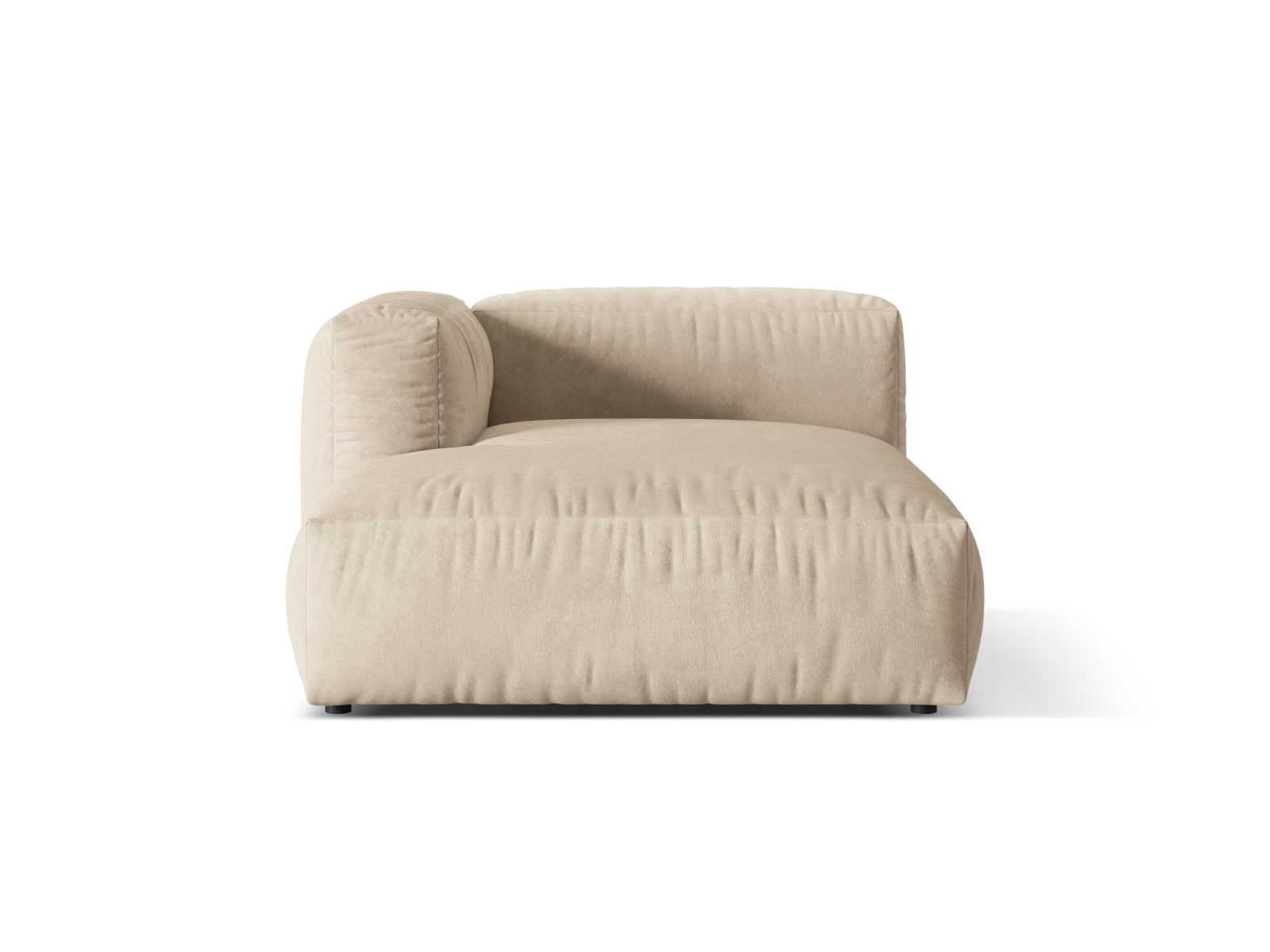 Velvet Chaise Longue Left, "Martina", 1 Seat, 120x176x75