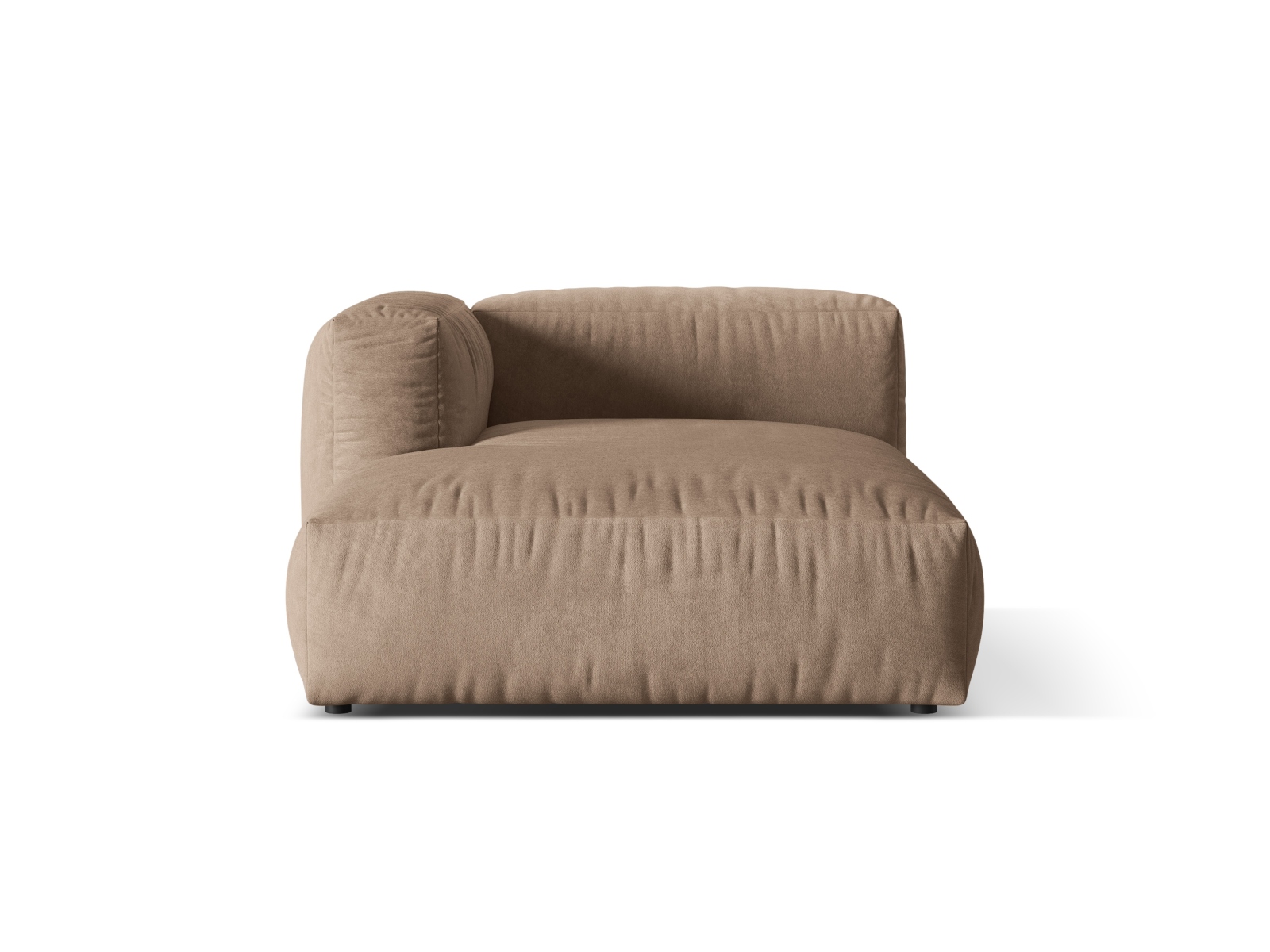 Velvet Chaise Longue Left, "Martina", 1 Seat, 120x176x75