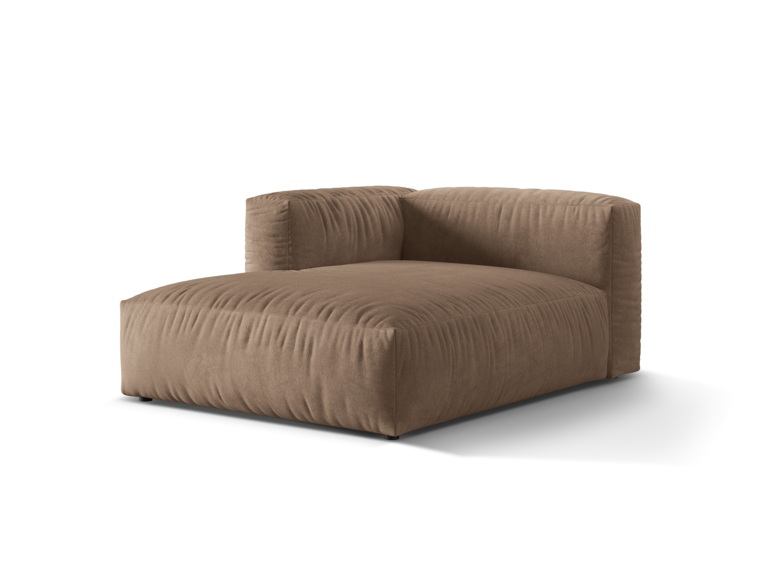 Velvet Chaise Longue Left, "Martina", 1 Seat, 120x176x75