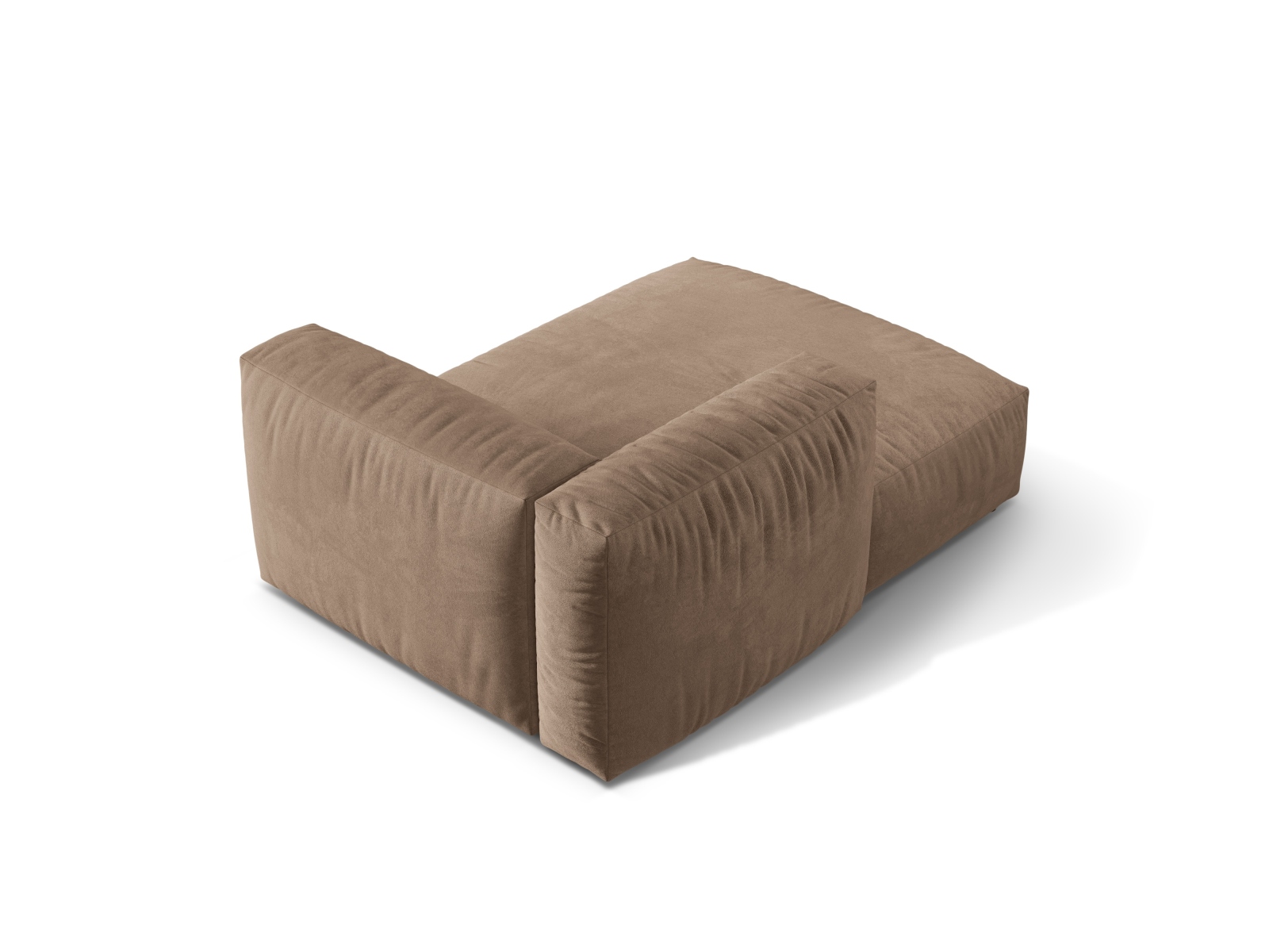 Velvet Chaise Longue Left, "Martina", 1 Seat, 120x176x75