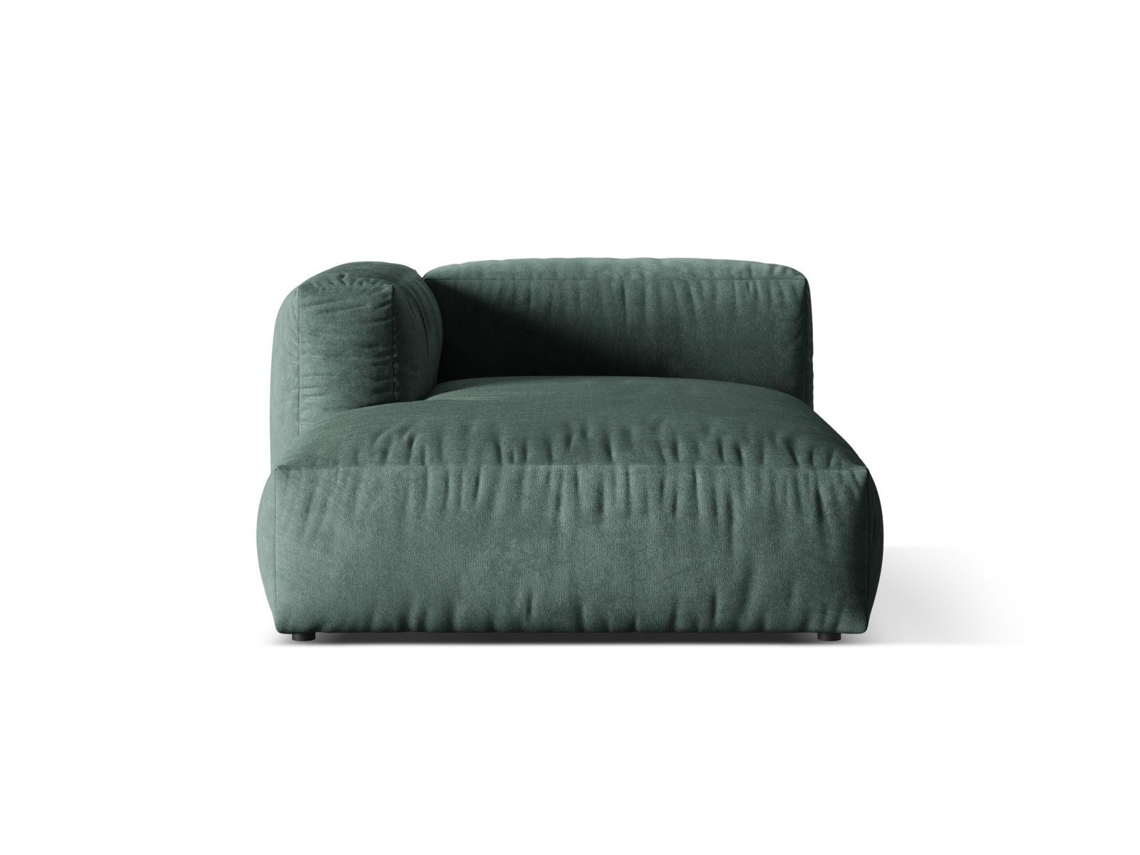 Velvet Chaise Longue Left, "Martina", 1 Seat, 120x176x75