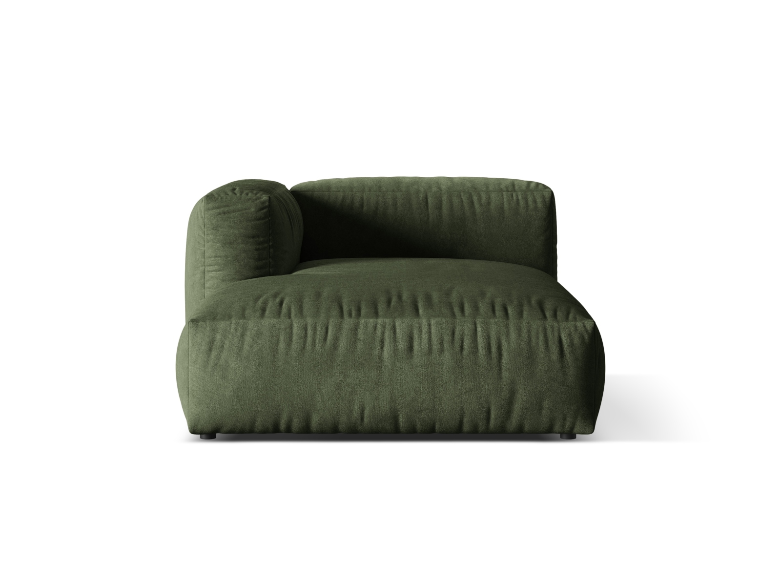 Velvet Chaise Longue Left, "Martina", 1 Seat, 120x176x75