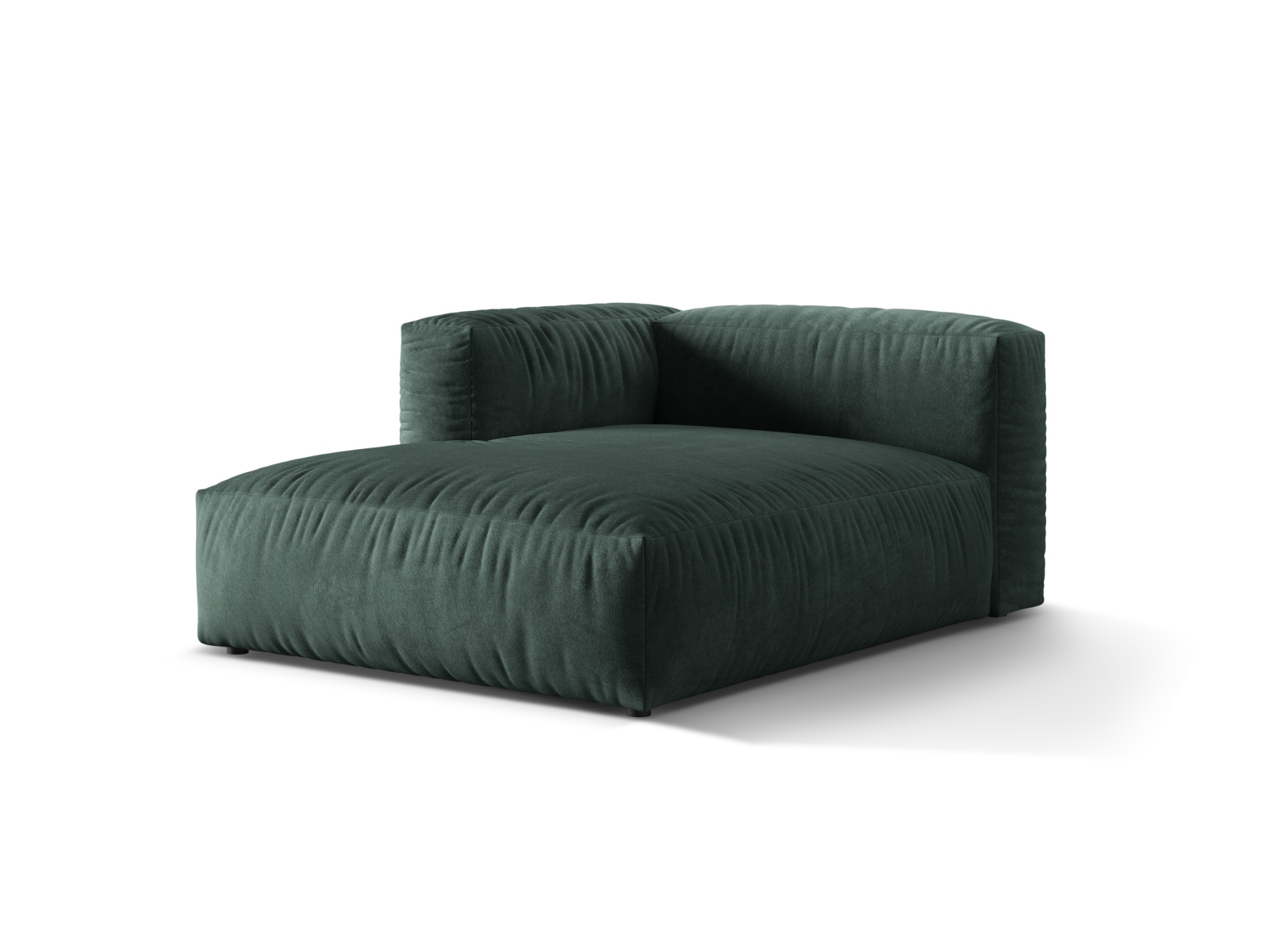 Velvet Chaise Longue Left, "Martina", 1 Seat, 120x176x75