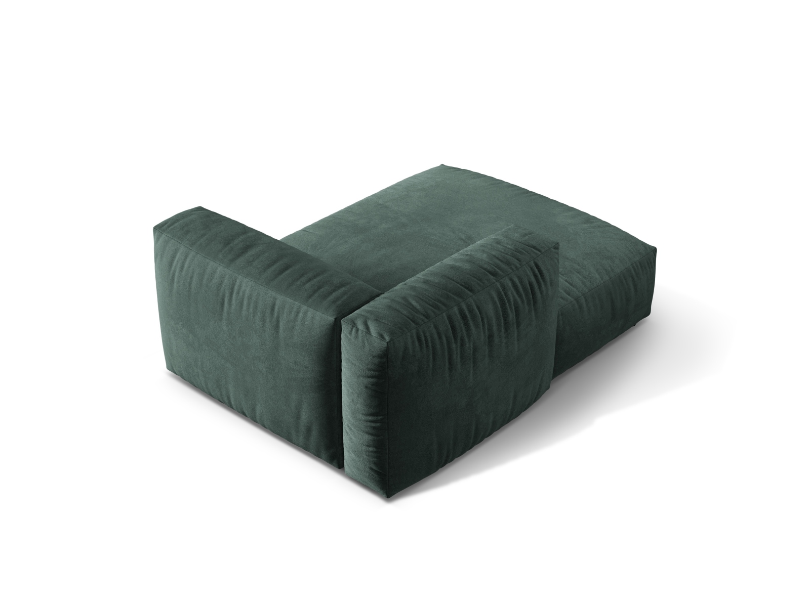 Velvet Chaise Longue Left, "Martina", 1 Seat, 120x176x75