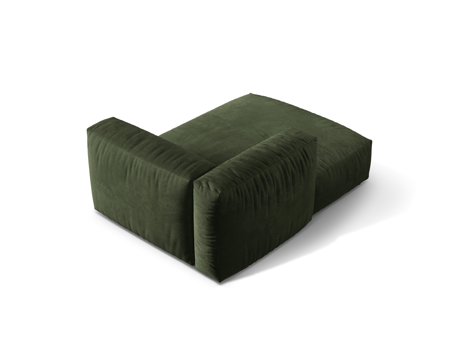 Velvet Chaise Longue Left, "Martina", 1 Seat, 120x176x75