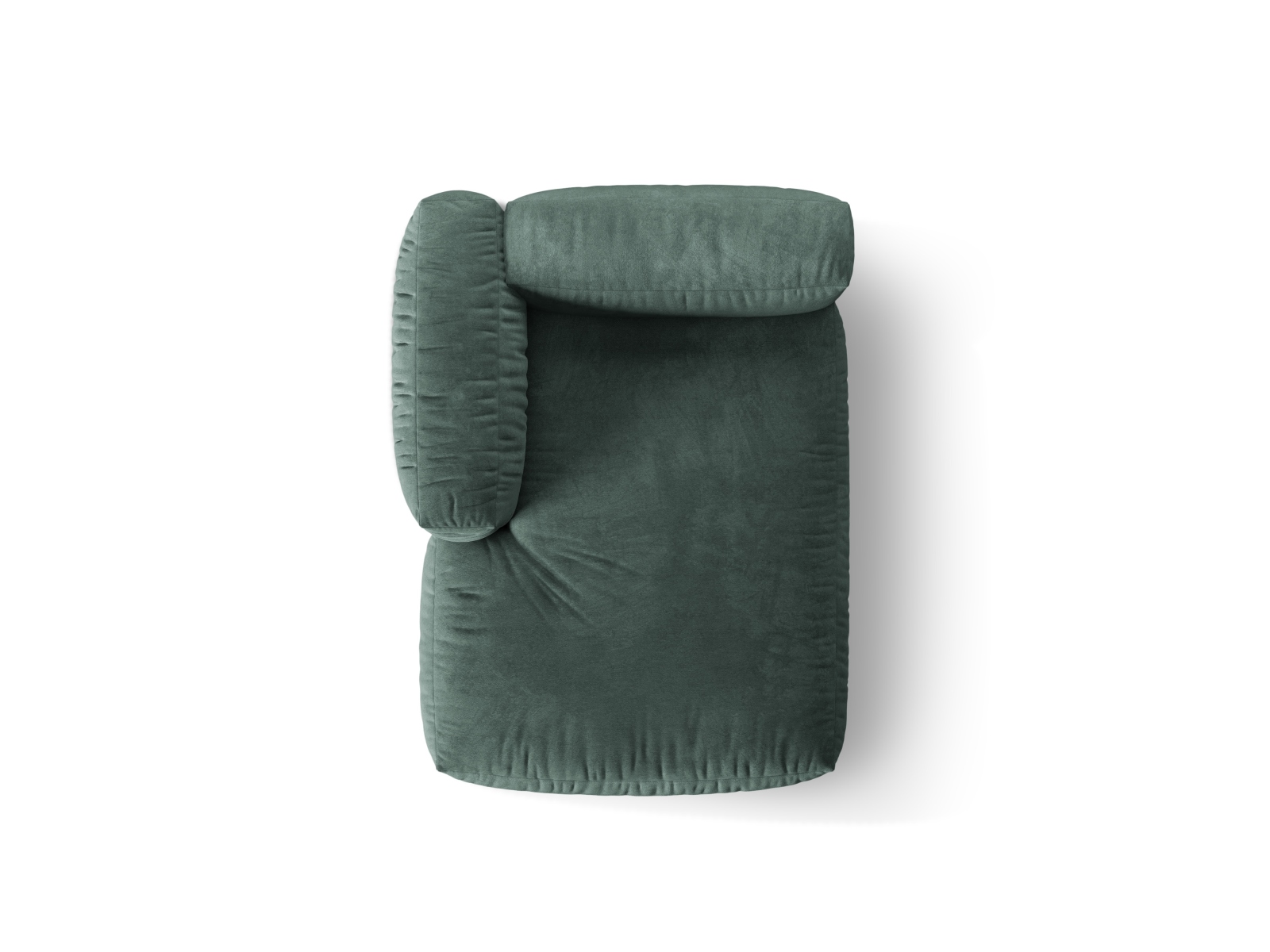 Velvet Chaise Longue Left, "Martina", 1 Seat, 120x176x75