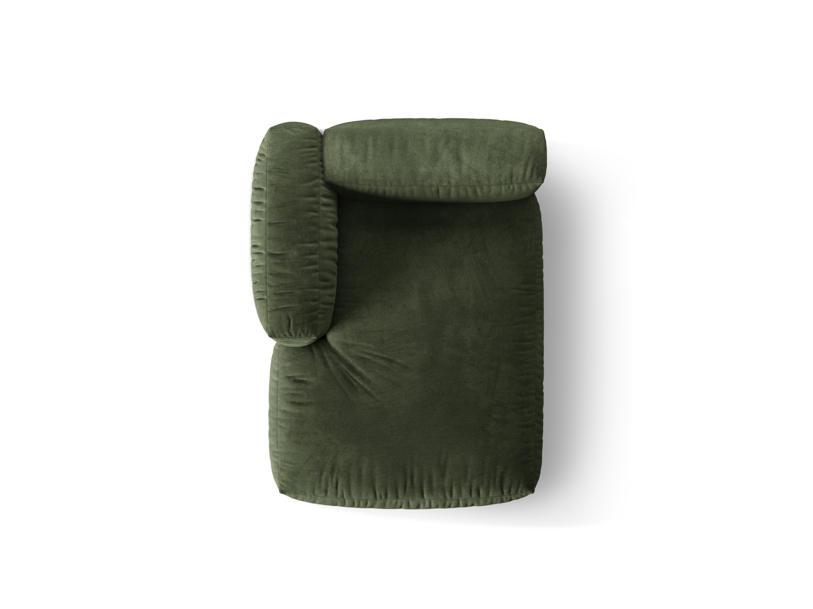 Velvet Chaise Longue Left, "Martina", 1 Seat, 120x176x75