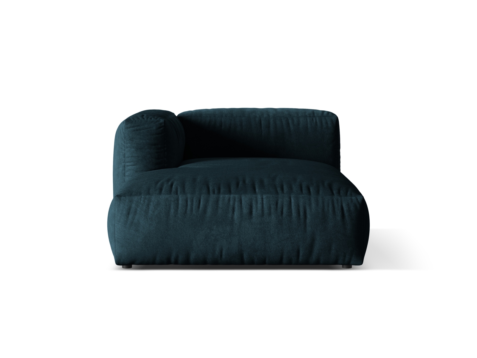 Velvet Chaise Longue Left, "Martina", 1 Seat, 120x176x75