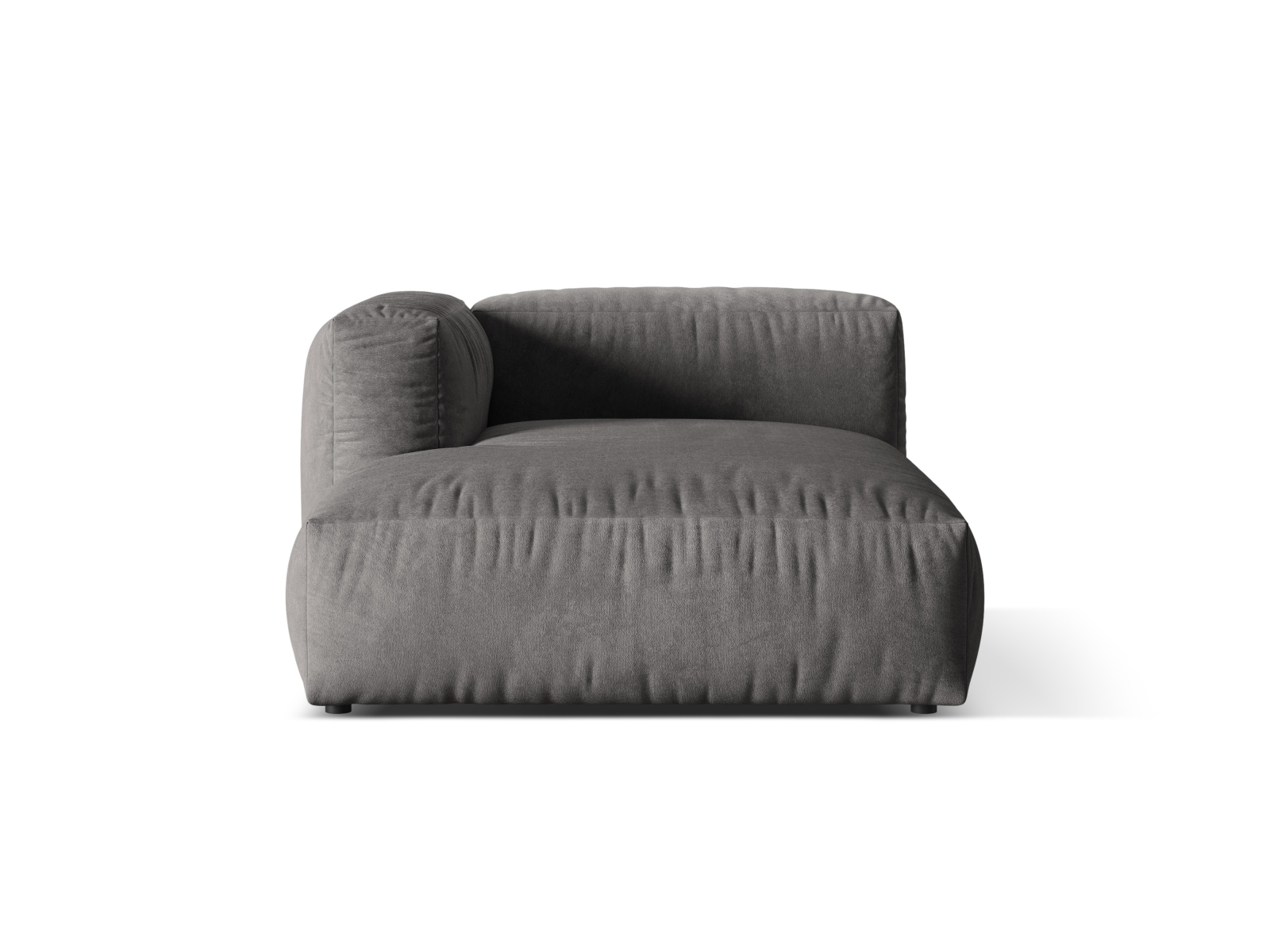 Velvet Chaise Longue Left, "Martina", 1 Seat, 120x176x75