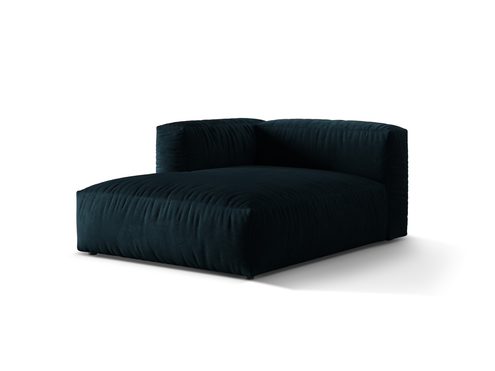 Velvet Chaise Longue Left, "Martina", 1 Seat, 120x176x75