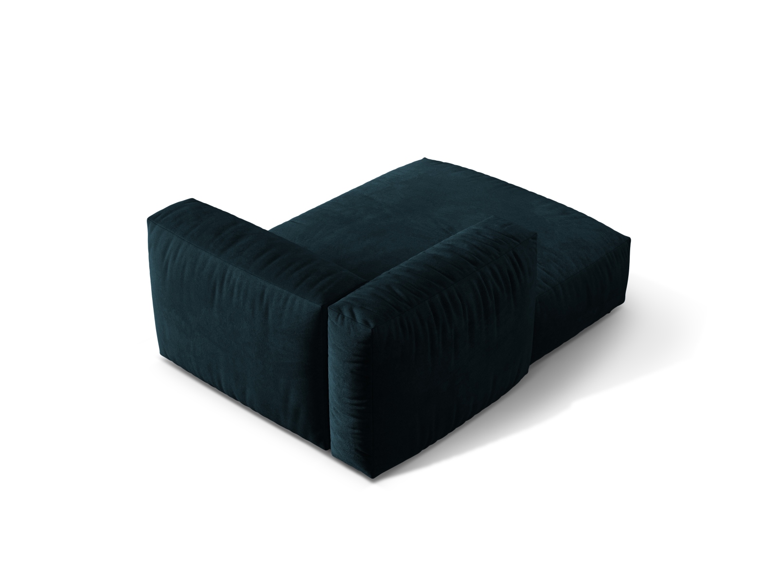 Velvet Chaise Longue Left, "Martina", 1 Seat, 120x176x75